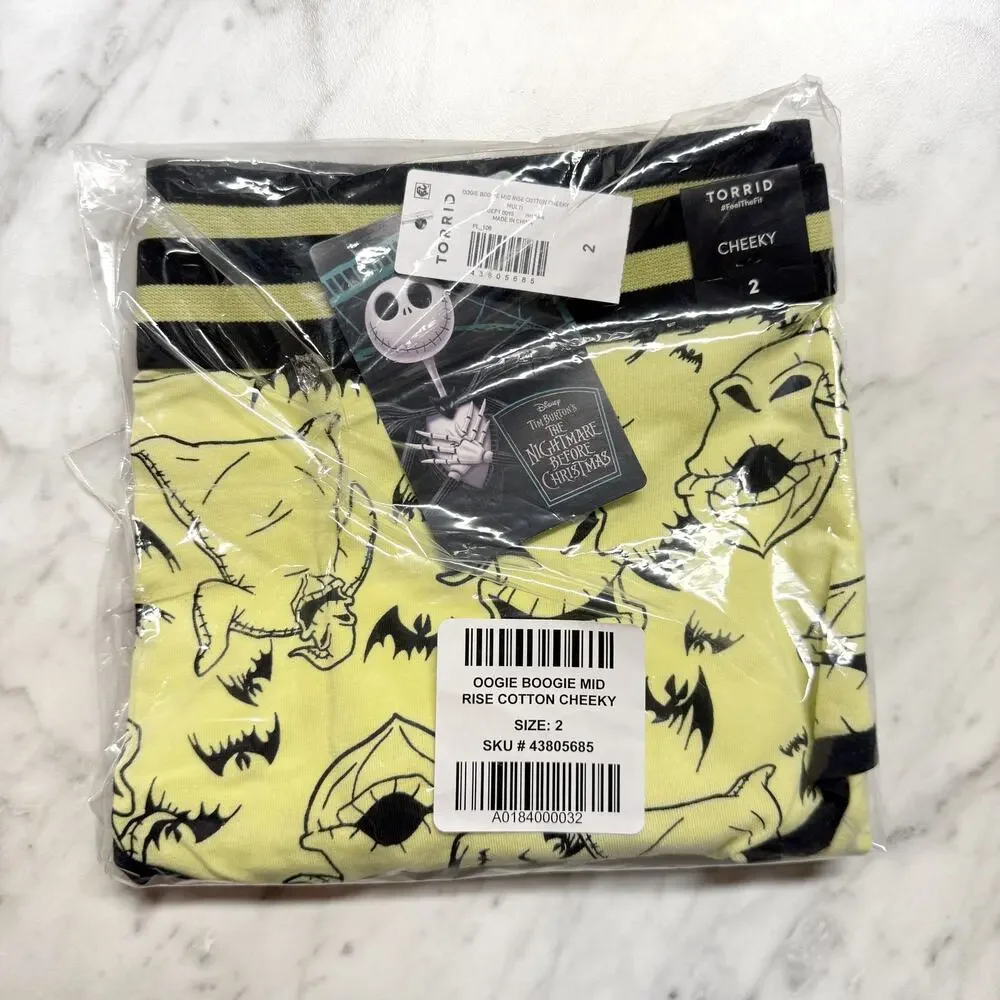 Torrid Disney Oogie Boogie Mid-Rise Cotton Cheeky Panty Nightmare Christmas 2X